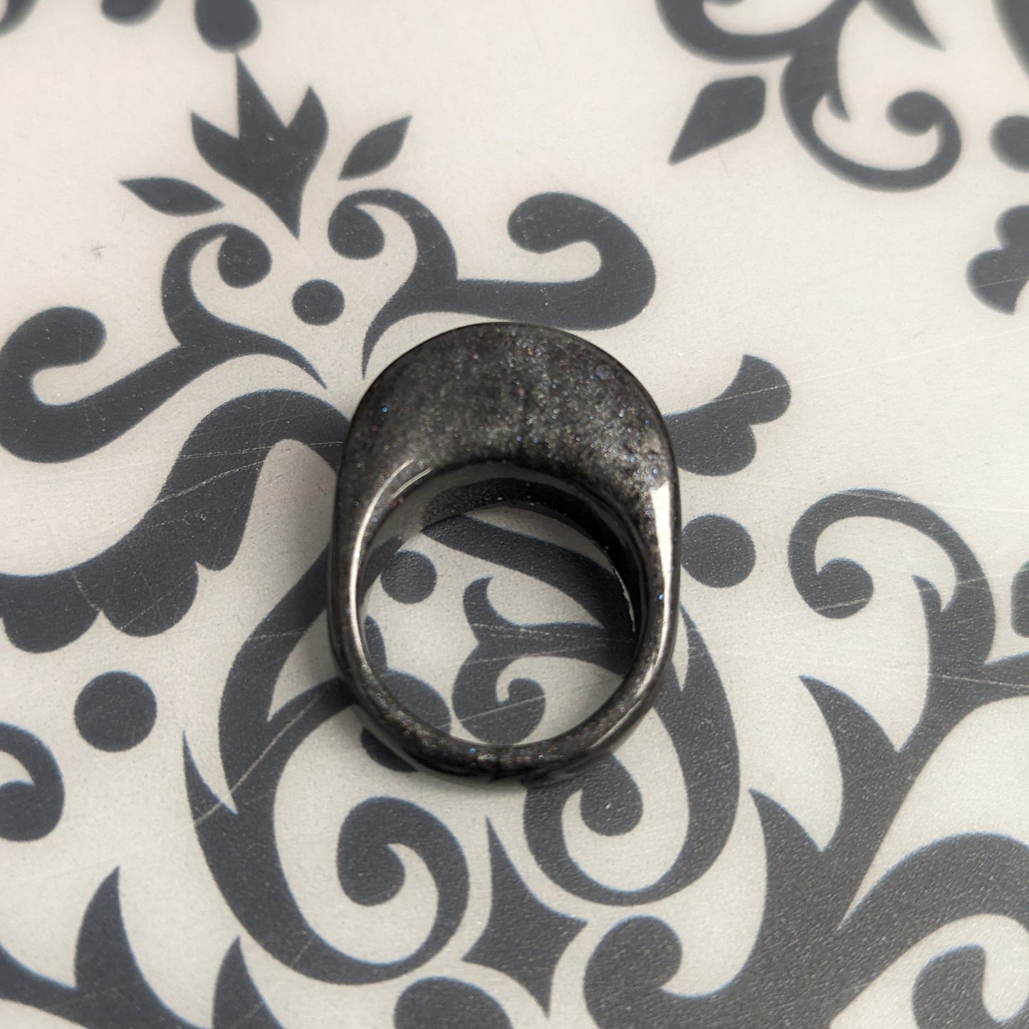 Angle Right FyberRing Black Sparkle